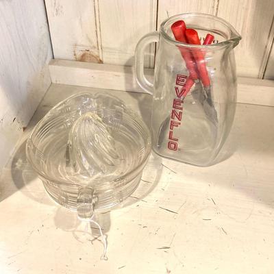 LOT 75: Vintage / Antique Kitchen Collection - Geo Z Lefton Wall Pocket, Aluminum Mixer / Cans, Federal Tool Corp Cream / Sugar Salt...