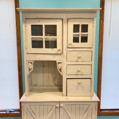 LOT 76: Vintage Farmhouse Style Hutch / Kitchen Hoosier Cabinet