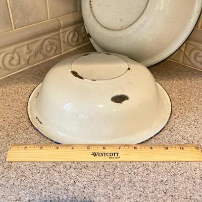 LOT 77: Vintage Enamel and Nickel Steel Cookware