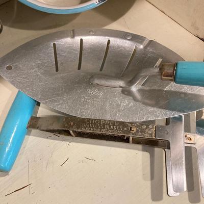 LOT 78: Vintage / Antique Kitchen Pots, Utensils / Gadgets, Crocheted Pot Holders and More