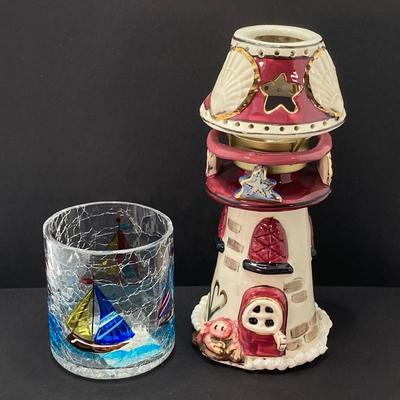 LOT 81: Vintage Party-Lite Winding Lane by Susan Winget, Reader's Digest Small Houses, Yankee Candles / Tea Light Holders, Nautica...