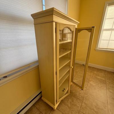 LOT 82: Farmhouse Style Curio Cabinet/Bookcase