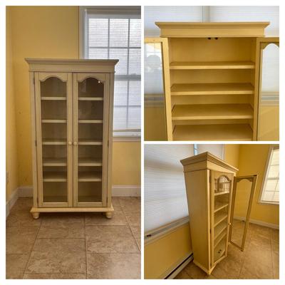 LOT 82: Farmhouse Style Curio Cabinet/Bookcase