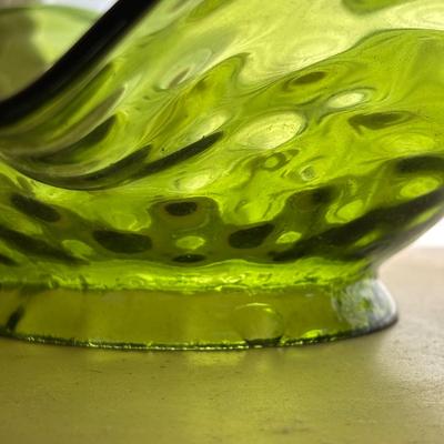 LOT 83: Vintage Electric Parlor Lamp & Hurricane/Oil Lamp w/Green Glass Ruffled Shade