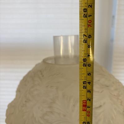 LOT 83: Vintage Electric Parlor Lamp & Hurricane/Oil Lamp w/Green Glass Ruffled Shade