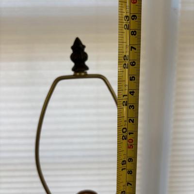 LOT 84: Frosted White Trumpet Tulip Accent Lamp & a Pair of Matching Metal Lamp Bases