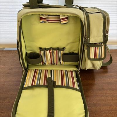 LOT 85: Vera Bradley Rolling Duffle Bag, Thiry-One Buffalo Plaid Deluxe Utility Tote and a Riviera Collection Picnic Tote