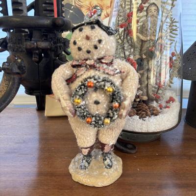 LOT 88: Antique North Bros Cast Iron Christmas Tree Stand, Holiday Home Decor, 3ft Decorated Tree