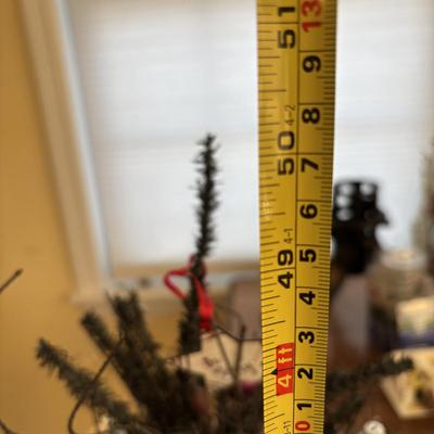 LOT 88: Antique North Bros Cast Iron Christmas Tree Stand, Holiday Home Decor, 3ft Decorated Tree