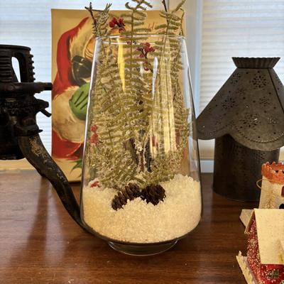 LOT 88: Antique North Bros Cast Iron Christmas Tree Stand, Holiday Home Decor, 3ft Decorated Tree