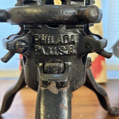 LOT 88: Antique North Bros Cast Iron Christmas Tree Stand, Holiday Home Decor, 3ft Decorated Tree