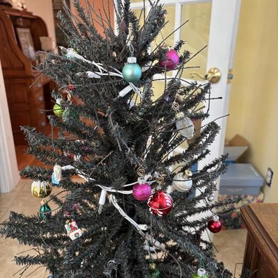 LOT 88: Antique North Bros Cast Iron Christmas Tree Stand, Holiday Home Decor, 3ft Decorated Tree