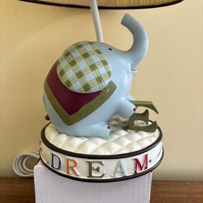 LOT 89: Sweet Children's Collection: Elephant Lamp, Bank, Jack in the Box Elephant, Wood Bloc Puzzles, Books including Treasury of...