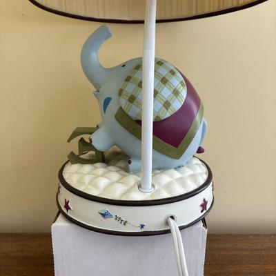 LOT 89: Sweet Children's Collection: Elephant Lamp, Bank, Jack in the Box Elephant, Wood Bloc Puzzles, Books including Treasury of...