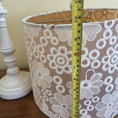 LOT 92: Home Decor Collection: Accent Table w/Storage, Shabby Chic Lamp, Floral Wall Art, Inspirational Butterfly Wall Art