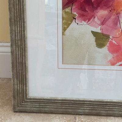 LOT 92: Home Decor Collection: Accent Table w/Storage, Shabby Chic Lamp, Floral Wall Art, Inspirational Butterfly Wall Art