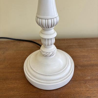 LOT 92: Home Decor Collection: Accent Table w/Storage, Shabby Chic Lamp, Floral Wall Art, Inspirational Butterfly Wall Art