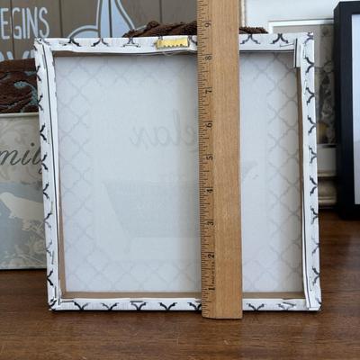 LOT 101: Bath Time Home Decor & More: Elephant Figures, Wall Art, Square Metal Storage Bin, Thirty-One Mini Caddy