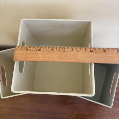 LOT 101: Bath Time Home Decor & More: Elephant Figures, Wall Art, Square Metal Storage Bin, Thirty-One Mini Caddy