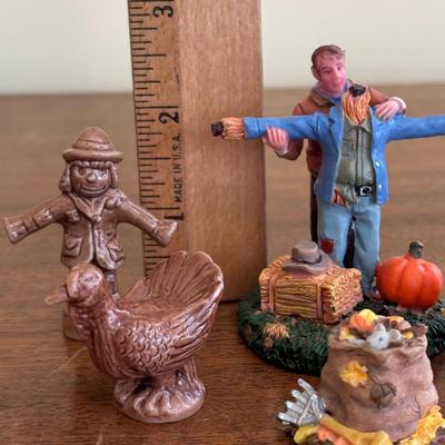 LOT 102: Harvest Blessings & More Collection: Dept 56 Best of the Harvest Figures, Lenox Ghost, Turkey & Scarecrow Wade Whimsies,...