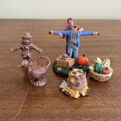 LOT 102: Harvest Blessings & More Collection: Dept 56 Best of the Harvest Figures, Lenox Ghost, Turkey & Scarecrow Wade Whimsies,...