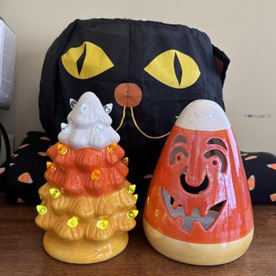 LOT 102: Harvest Blessings & More Collection: Dept 56 Best of the Harvest Figures, Lenox Ghost, Turkey & Scarecrow Wade Whimsies,...