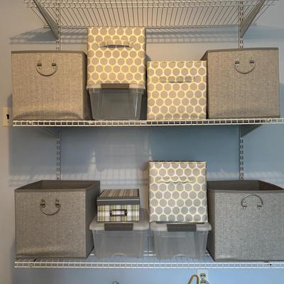 LOT 104: Collapsible Storage Cube, Plastic Storage Containers & More