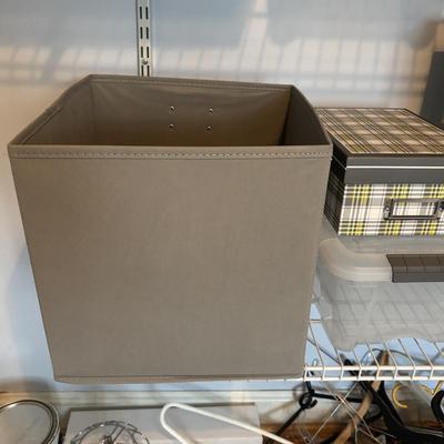 LOT 104: Collapsible Storage Cube, Plastic Storage Containers & More