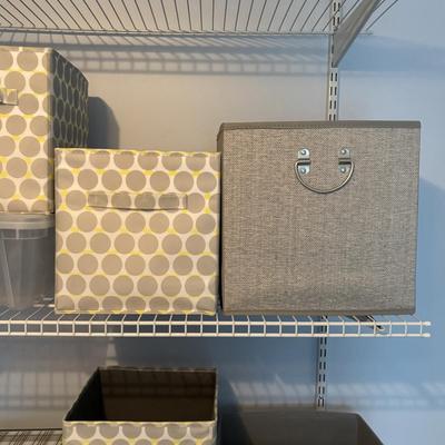 LOT 104: Collapsible Storage Cube, Plastic Storage Containers & More