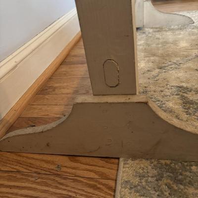 LOT 106: Small Accent Table, Wooden Quilt Rack, Wooden Clothing Rack, Wool Throw Blanket