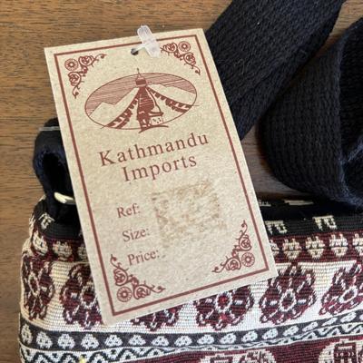 LOT 108: Natural Banana Leaf Fiber Art, Besty Fowler "Pals" Elephant Painting, Elephant Cross Body Bags, Woven Textile w/Large...