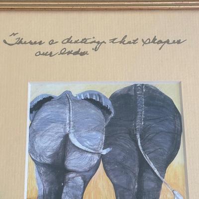 LOT 108: Natural Banana Leaf Fiber Art, Besty Fowler "Pals" Elephant Painting, Elephant Cross Body Bags, Woven Textile w/Large...