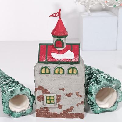 LOT 109: Christmas Village Miniatures - People, Trees and Decor