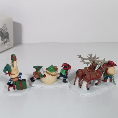 LOT 109: Christmas Village Miniatures - People, Trees and Decor