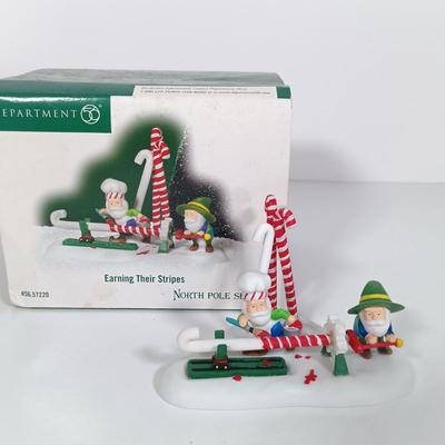 LOT 109: Christmas Village Miniatures - People, Trees and Decor