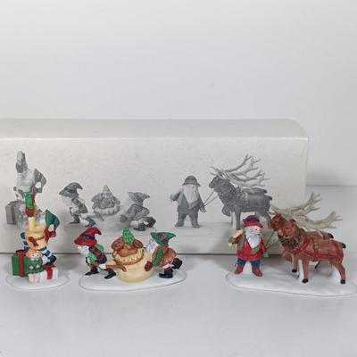LOT 109: Christmas Village Miniatures - People, Trees and Decor