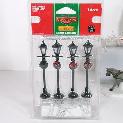 LOT 109: Christmas Village Miniatures - People, Trees and Decor