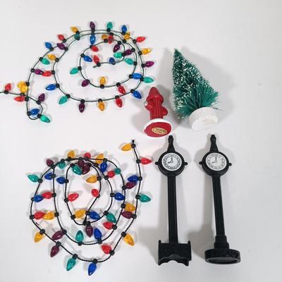 LOT 110: Christmas Village Miniatures - People, Gazebo, Decor & More