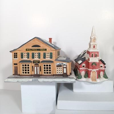 LOT 110: Christmas Village Miniatures - People, Gazebo, Decor & More