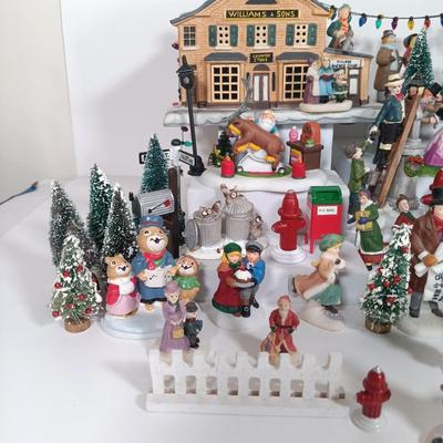 LOT 110: Christmas Village Miniatures - People, Gazebo, Decor & More