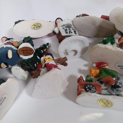 LOT 110: Christmas Village Miniatures - People, Gazebo, Decor & More