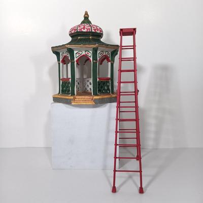LOT 110: Christmas Village Miniatures - People, Gazebo, Decor & More