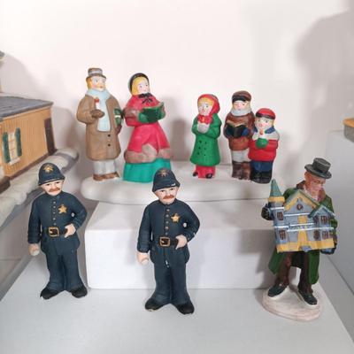 LOT 110: Christmas Village Miniatures - People, Gazebo, Decor & More