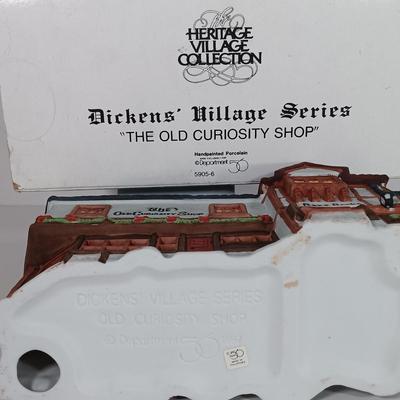 LOT 111: Department 56 Santa's Workshop, The Old Curiosity Shop, Abington Lock Keeper's & Booter and Cobbler