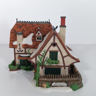 LOT 111: Department 56 Santa's Workshop, The Old Curiosity Shop, Abington Lock Keeper's & Booter and Cobbler