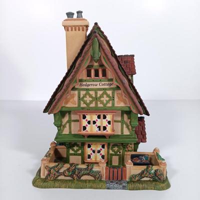 LOT 112: Department 56 Christmas Bread Bakers, Boarding School, Spider Box Locks & Hedgerow Garden Cottage