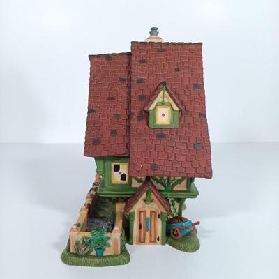 LOT 112: Department 56 Christmas Bread Bakers, Boarding School, Spider Box Locks & Hedgerow Garden Cottage
