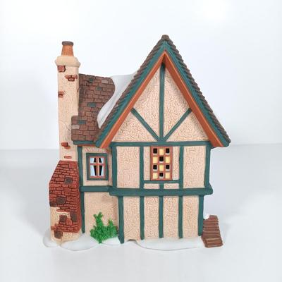 LOT 112: Department 56 Christmas Bread Bakers, Boarding School, Spider Box Locks & Hedgerow Garden Cottage