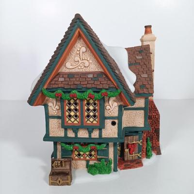 LOT 112: Department 56 Christmas Bread Bakers, Boarding School, Spider Box Locks & Hedgerow Garden Cottage