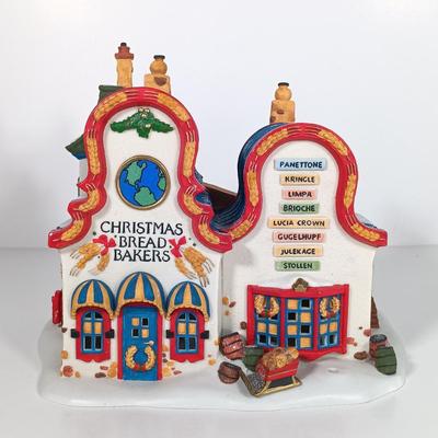 LOT 112: Department 56 Christmas Bread Bakers, Boarding School, Spider Box Locks & Hedgerow Garden Cottage
